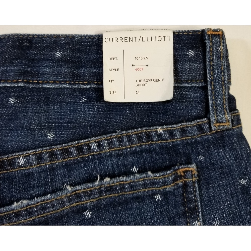 Current/Elliott The Boyfriend Short In Love White Stars Denim NWT 23 24 25 $198 - Picture 14 of 15